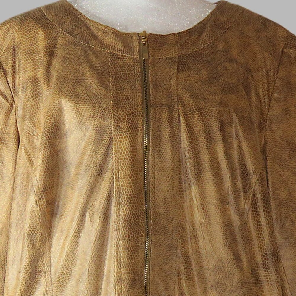JM Collection Women's Snakeskin Print Zip Front Jacket Size 18 (C472)